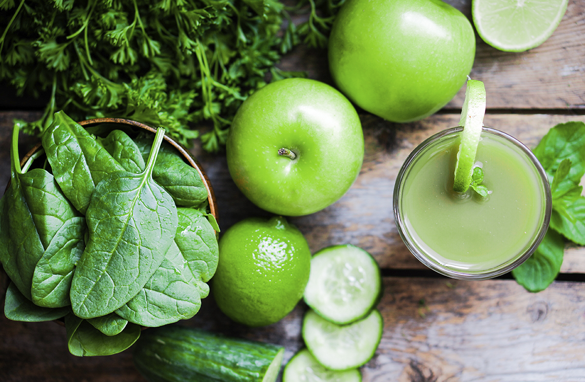 CUCUMBER, SPINACH, GREEN APPLE, LIME