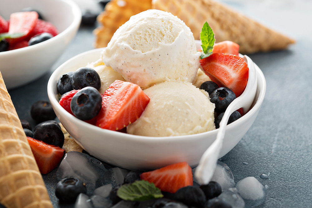 Homemade vanilla ice-cream