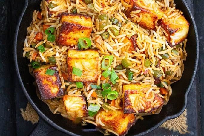 paneer bhurji with rice