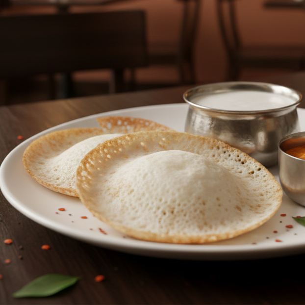 appam with coconut mik
