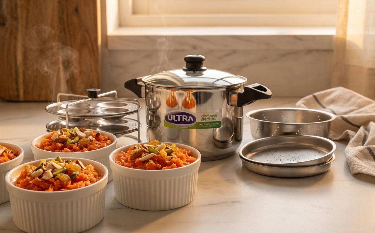 steamed carrot halwa recipe