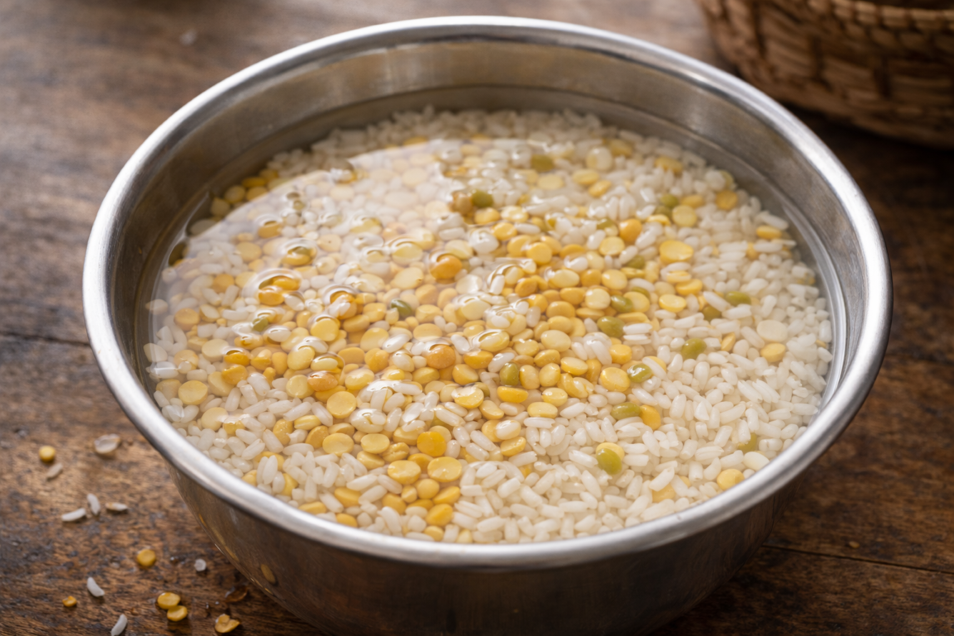 rice-dal-for-adai-soaking